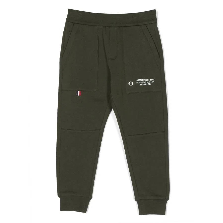 Брюки спортивные с логотипом Moncler Kids, Dark Green