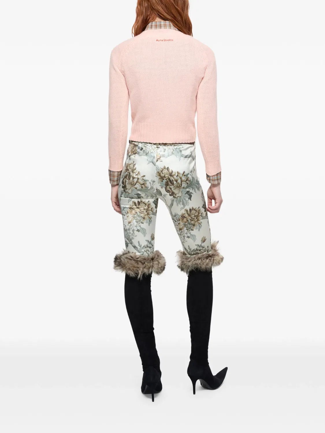 Acne Studios Свитер с логотипом, розовый — фото 3