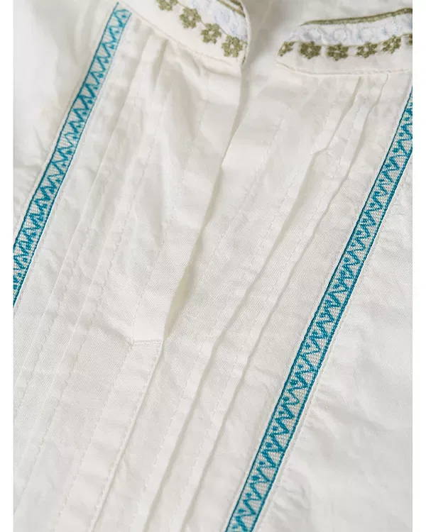 Детская рубашка для девочек с длинным рукавом Embroidered Cuff Scotch & Soda, Eggnog — фото 3