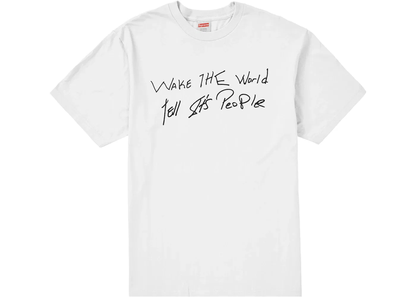 Мужская футболка с принтом Supreme Buju Banton Wake The World Tee, White