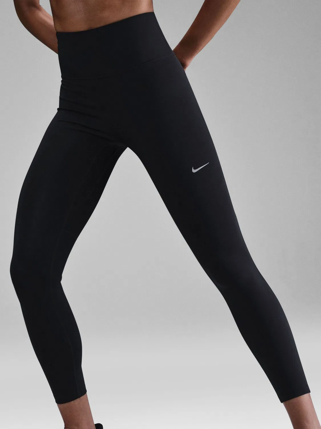 Леггинсы для бега Nike Tempo, высокие, 7/8, Black — фото 2