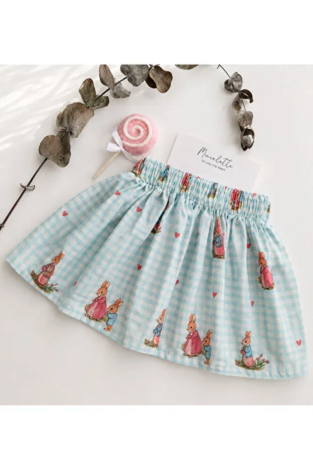 Детское платье-юбка хлопковая с принтом Miccolatte For You Tiny Heart, Peter Rabbit — фото 2