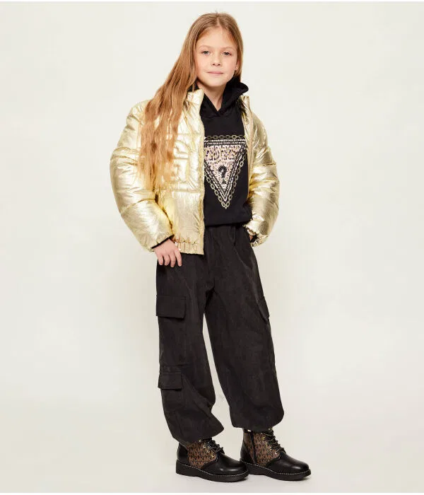 Детские ботинки для девочек из эко-кожи Stivalletti Michael Kors Kids, черный — фото 2