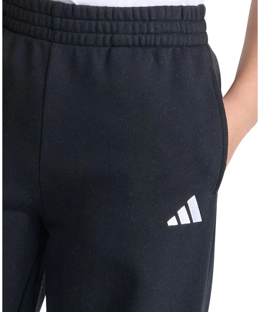 Штаны из флиса с широкими штанинами, на поясе с резинкой adidas, Black — фото 3
