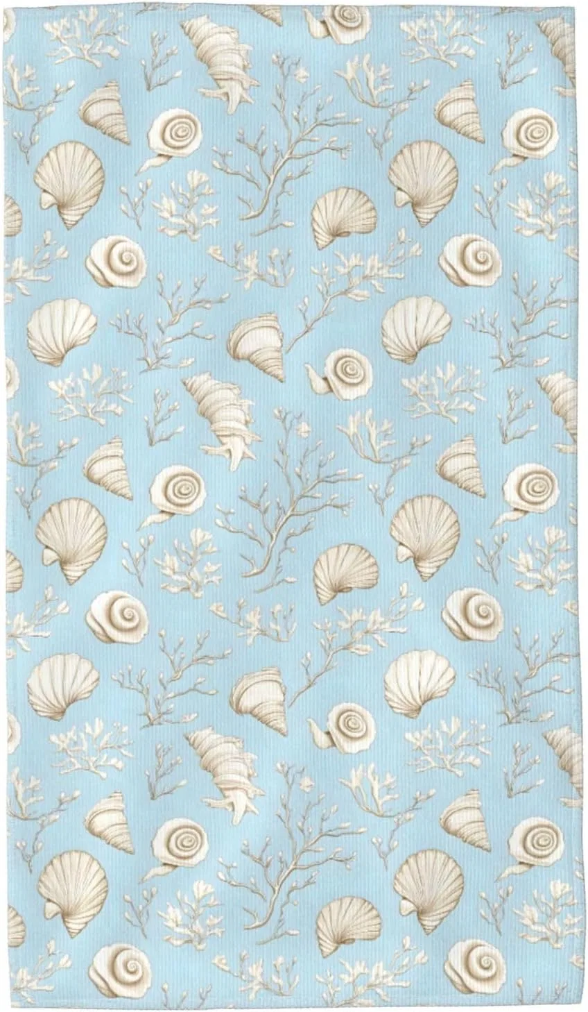 Мочалка для лица из микрофибры 69,5x40,6 см, Nevjipu, белый с ракушками