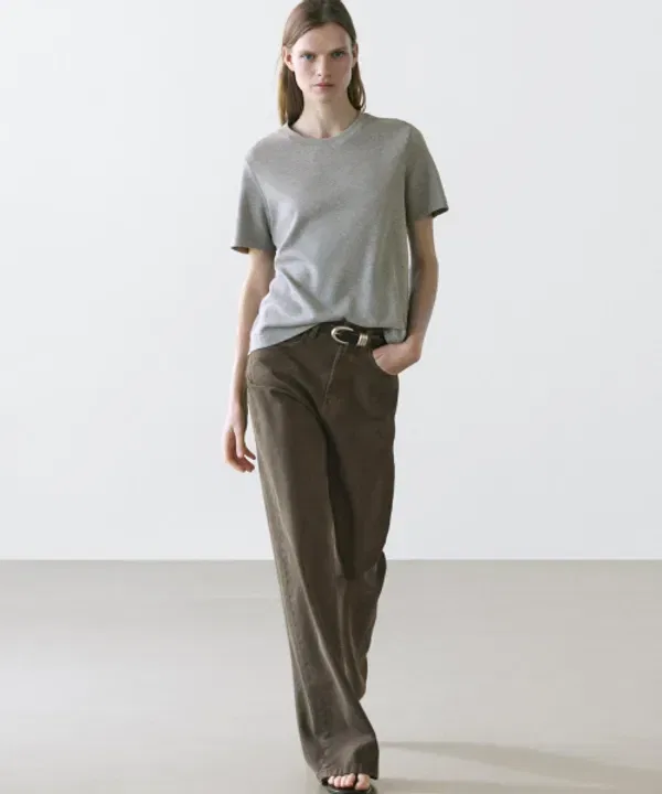 Футболка с круглым вырезом, 100% хлопок, Massimo Dutti — фото 3