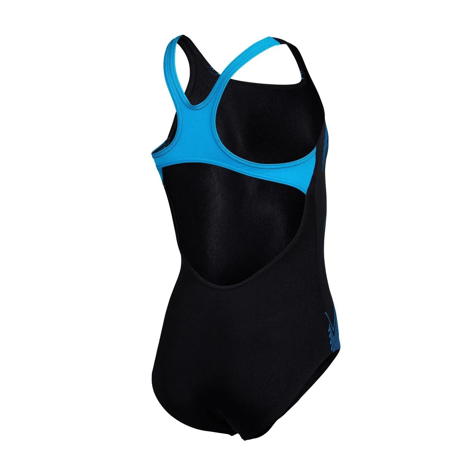 Детский слитный купальник для девочек с открытой спиной Graphic Swim Pro Back Arena, Schwarz Turkis Schwarz — фото 3