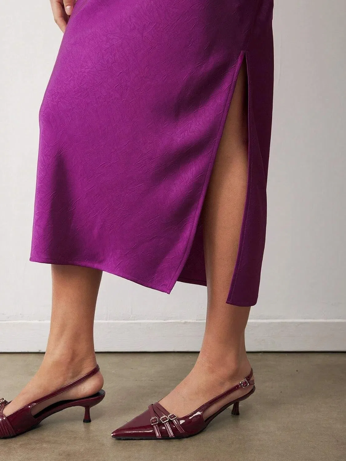 Женское облегающее платье миди с воротником-стойкой Bodycon, Purple — фото 2