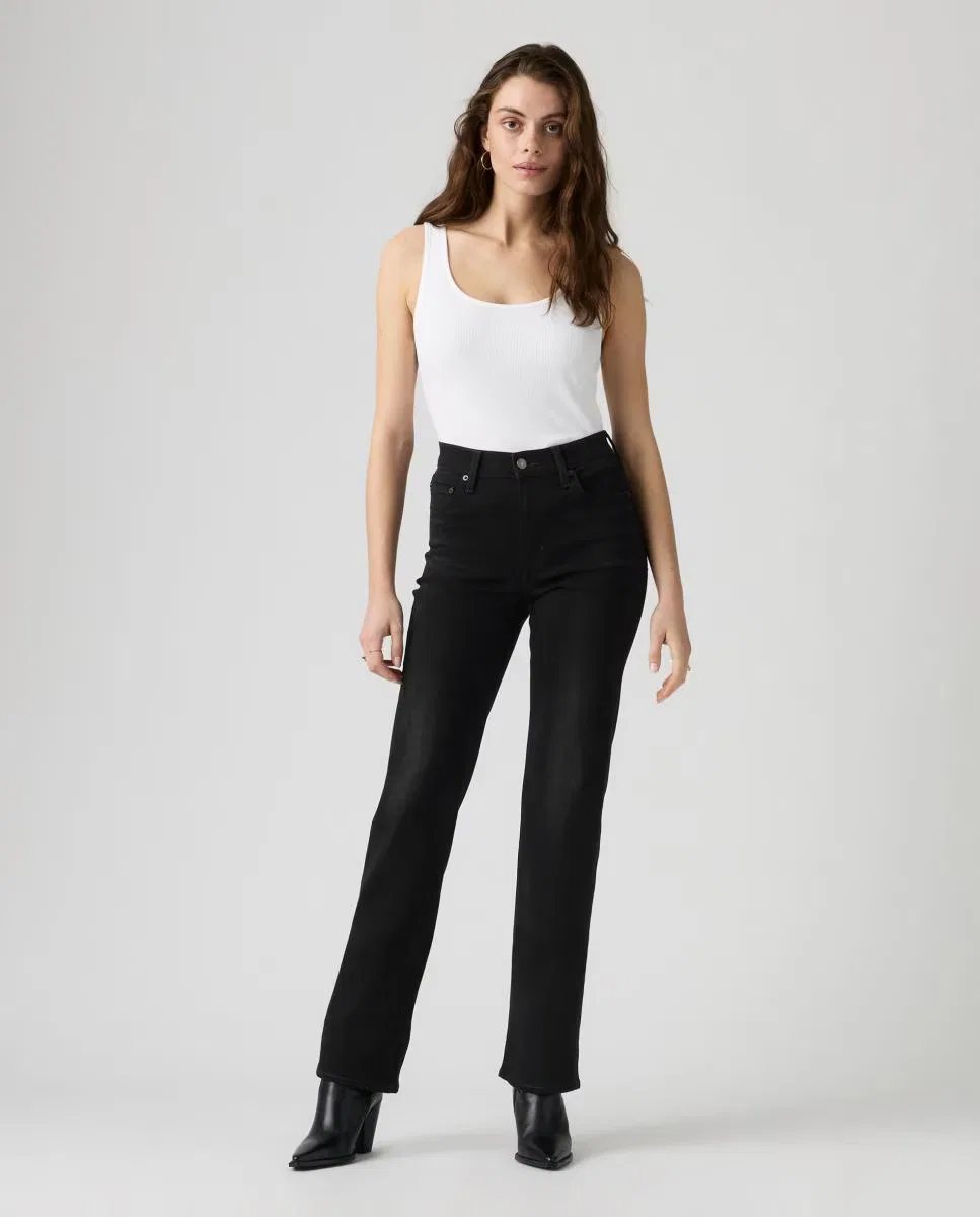 Женское прямые джинсы, Vaquero Recto 723 High Rise Straight Tiro Alto, Levi's, темно-серый