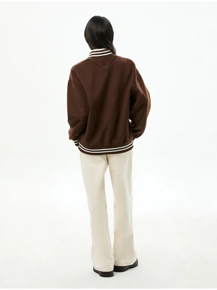 Куртка бомбер шерстяная TOMMY HILFIGER, Dark Brown — фото 3