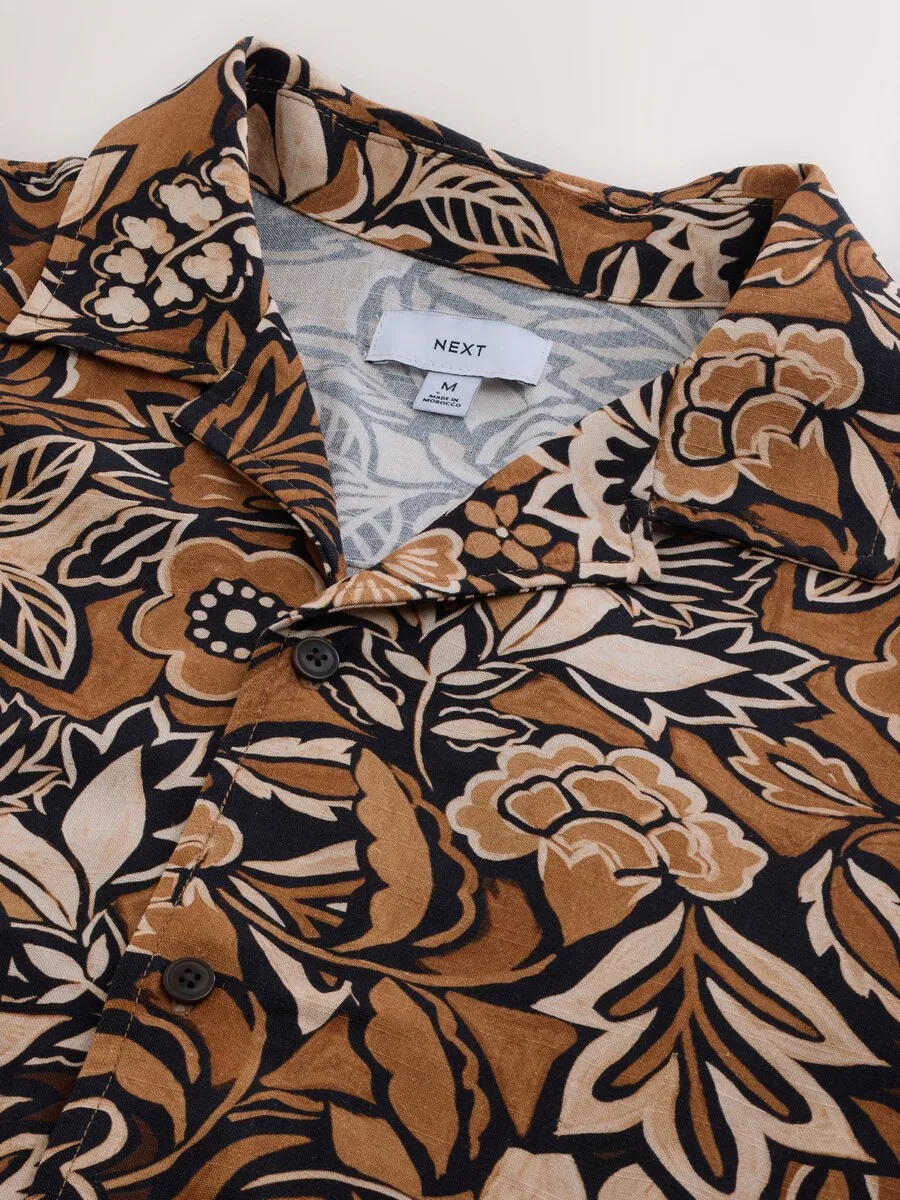 Рубашка Next Regular fit на пуговицах, цвет шоколад, сепия — фото 3