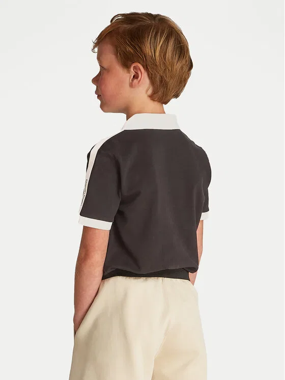Поло regular fit Calvin Klein Jeans, черный — фото 3