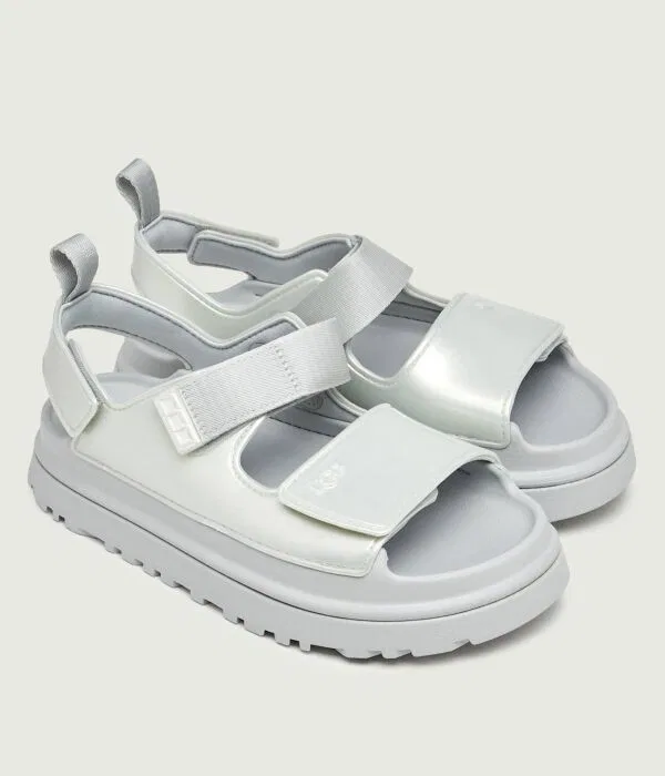 Детские сандалии для девочек с блестками Goldenglow Glossy Sparkles UGG, серый — фото 4