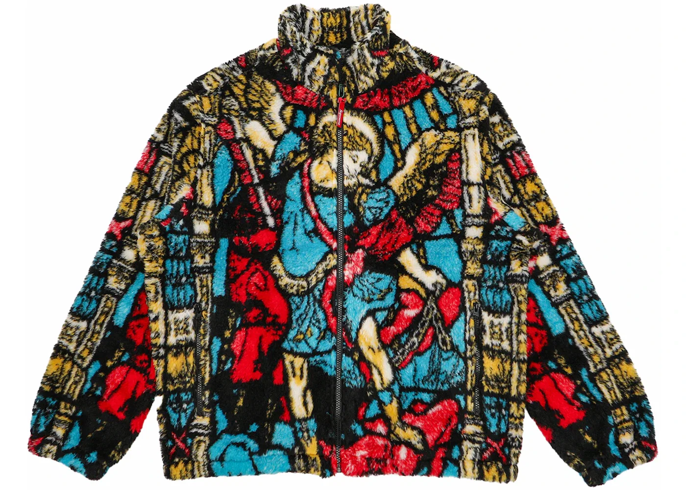 Мужская флисовая куртка с принтом Saint Michael Supreme, White