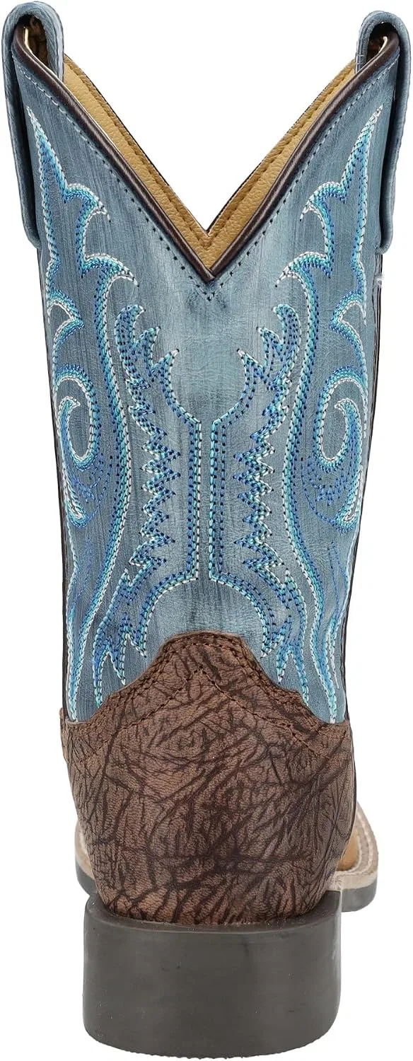 Детские кожаные ботинки в стиле вестерн Smoky Mountain Western Boots Boys Leather Cole Brown Blue 3422Y, Vintage Brown/Vintage Blue — фото 3