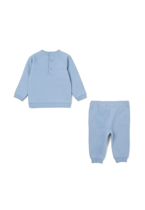Комплект из кофты и брюк 100% хлопок Outfit with inscription set Ovs, soft blue, голубой — фото 2