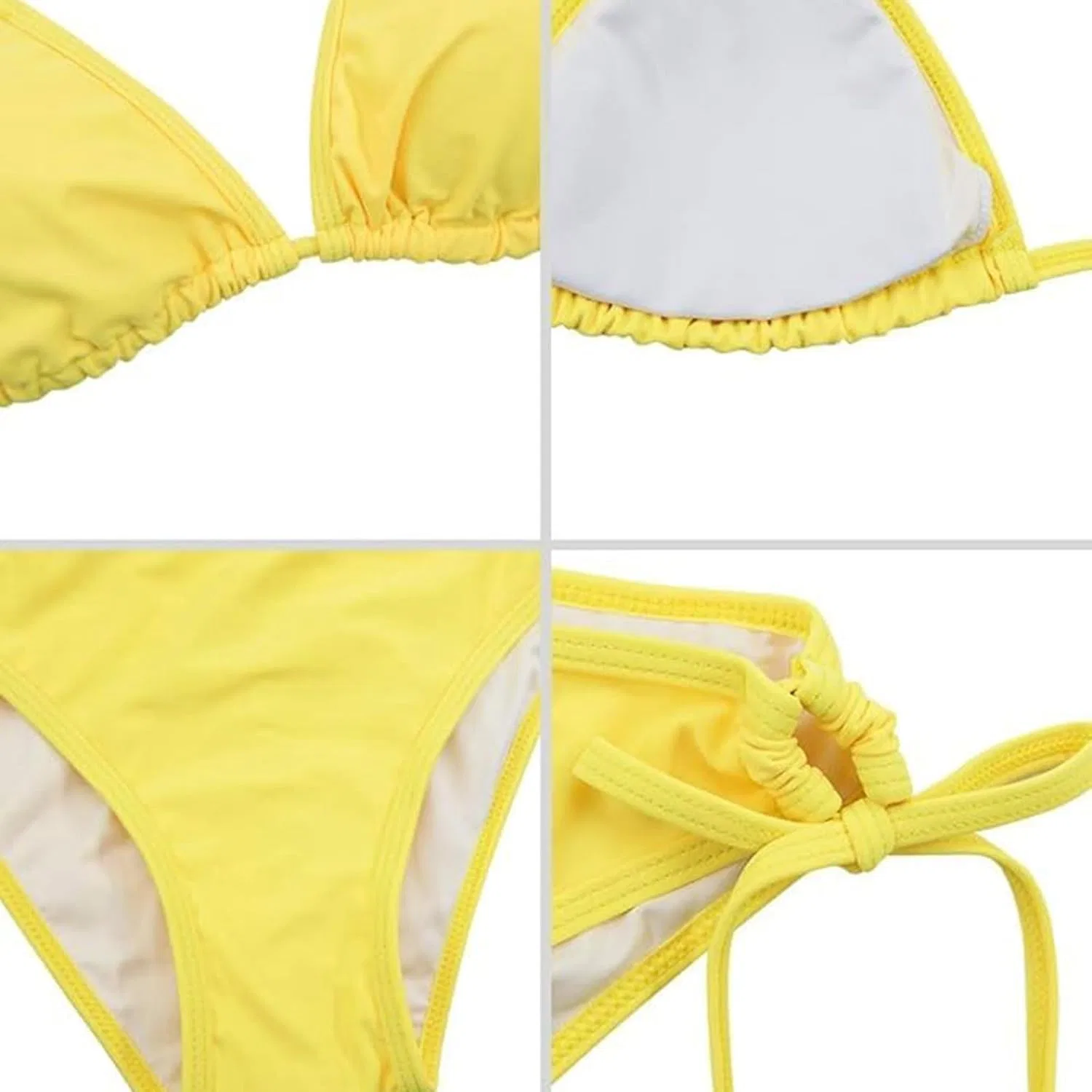 Женский бикини-комплект с треугольным топом и завязками Trends, Yellow — фото 3