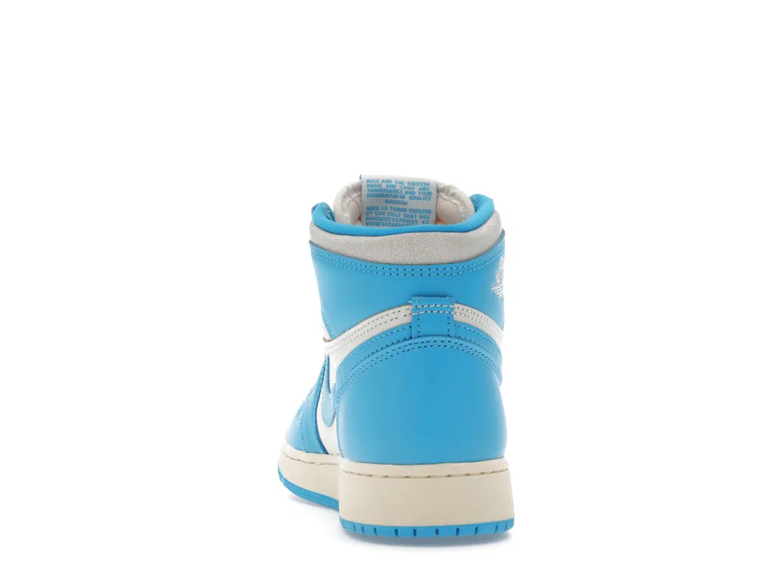 Детские кроссовки для мальчиков с принтом Jordan 1 Retro High OG, Dark Powder Blue/Dark Powder Blue-Sail — фото 4