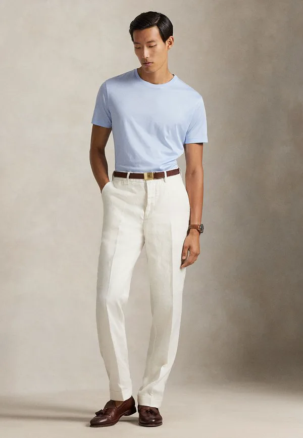 Футболка стандартного кроя lisle, базовая футболка Polo Ralph Lauren, Office Blue — фото 2