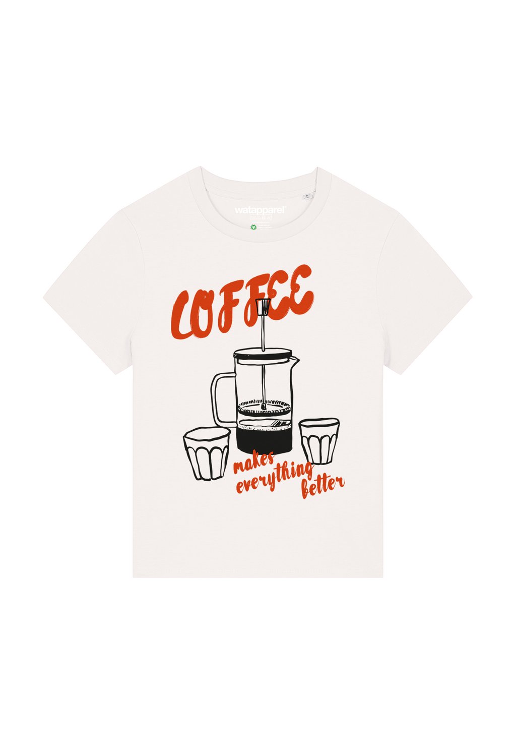 

Футболка с принтом COFFEE MAKES EVERYTHING BETTER watapparel, белый