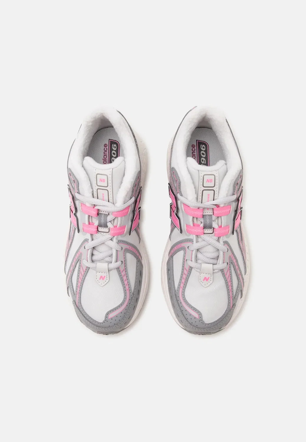 1906 унисекс - кроссовки New Balance, Grey Matter/Signal Pink — фото 4