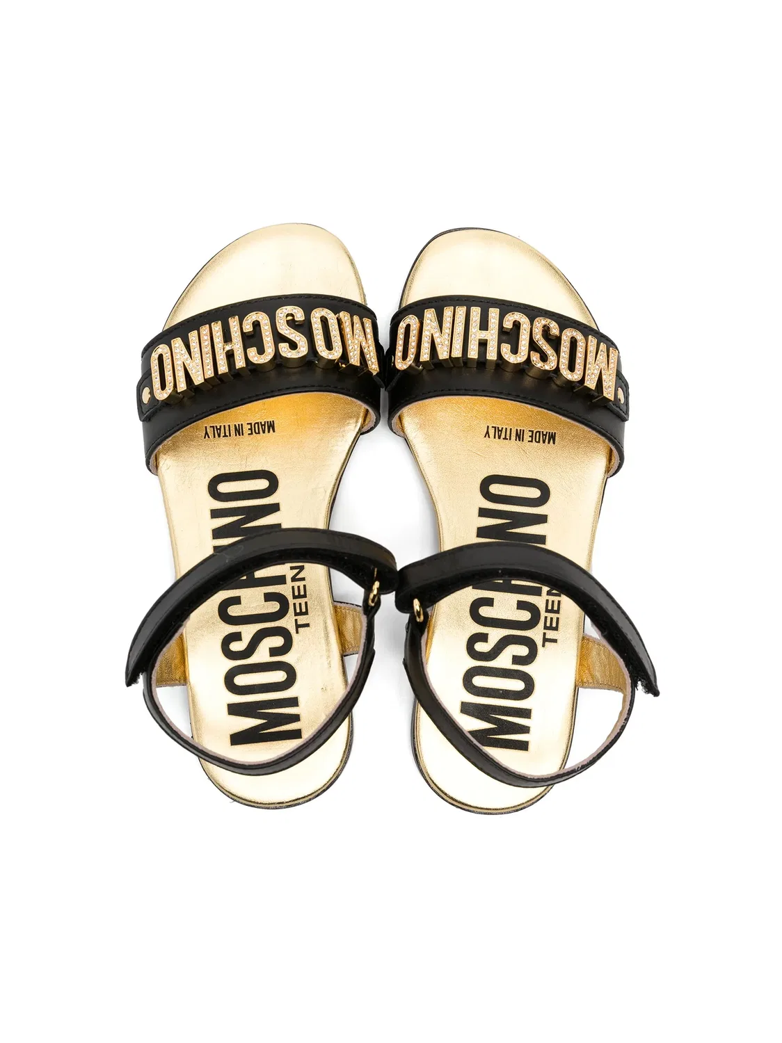 Сандалии из кожи с логотипом Boutique Moschino, черный — фото 2