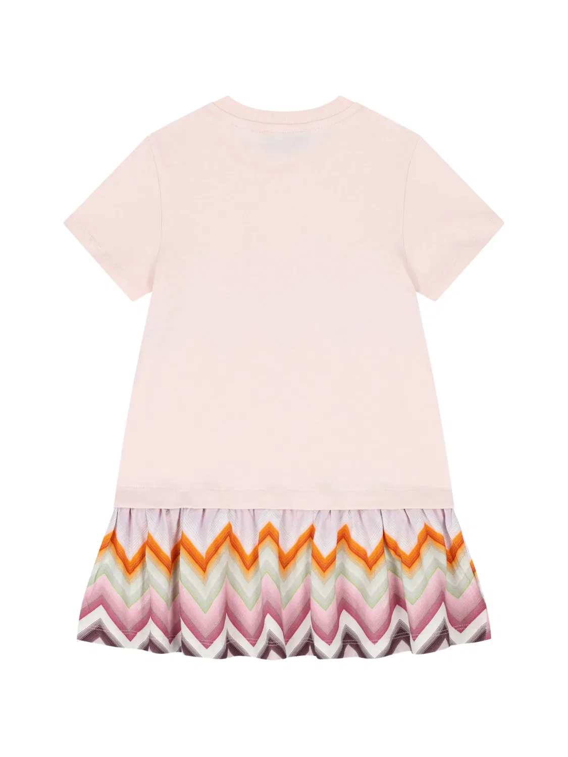 Платье с оборками и узором зигзаг Missoni Kids, розовый — фото 2