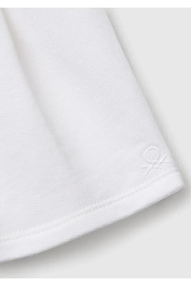 Детские шорты для девочек хлопковые Benetton, White — фото 3