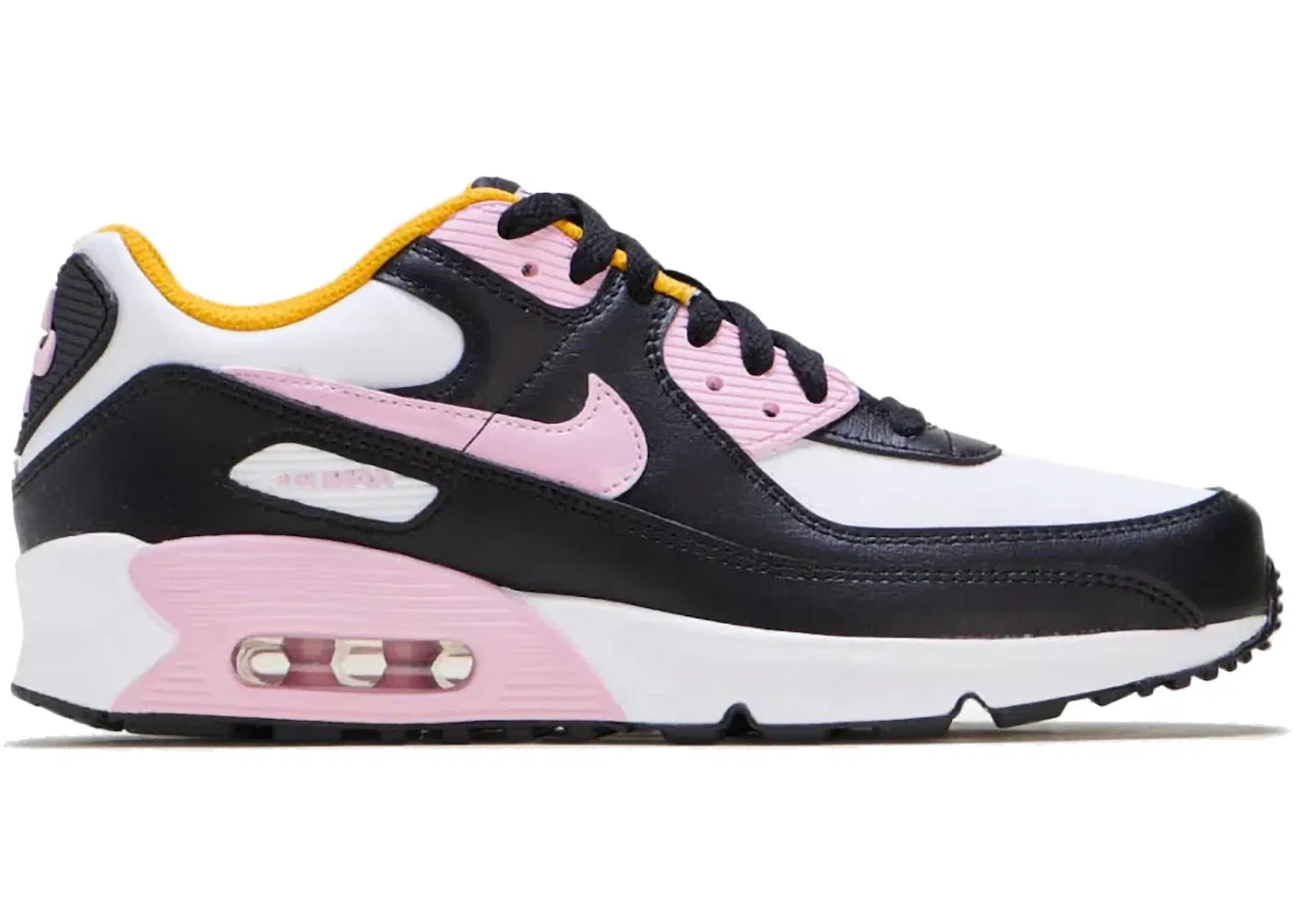 Детские кроссовки для повседневной носки Nike Air Max 90 LTR Nike, Black/White/Dark Sulfur/Light Arctic Pink