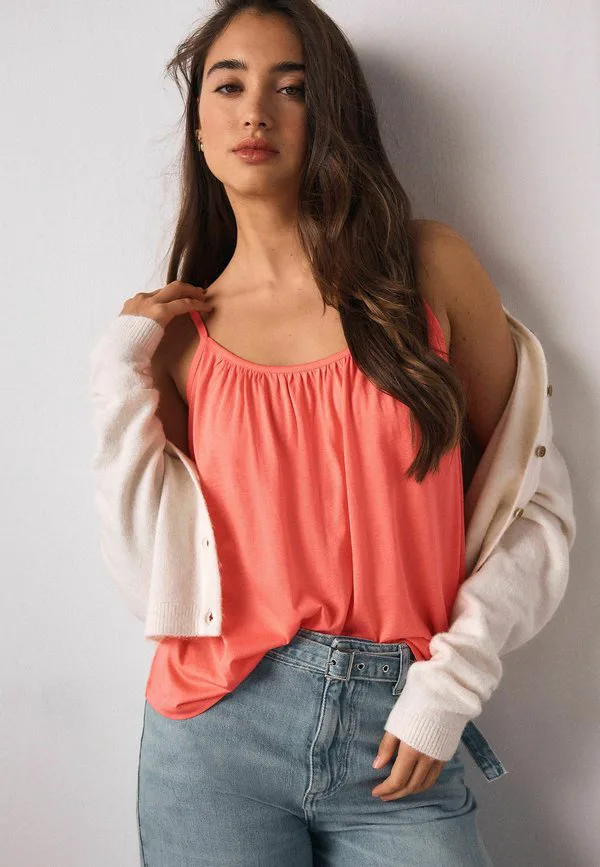 Свободный топ на бретелях, прямого кроя Next, Bright Pink — фото 4