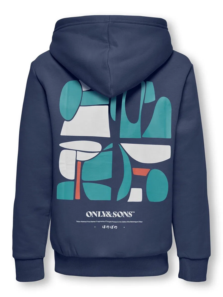 Детская толстовка Only & Sons Junior 'OSJCeres' в темно-синем и бирюзовом цветах — фото 2