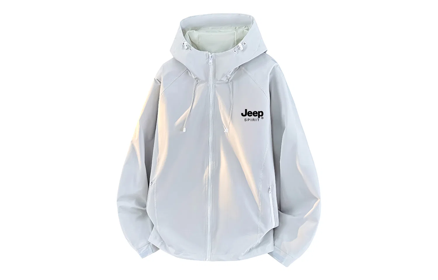 Детская куртка-худи с капюшоном, немодельная, прямого кроя JEEP SPIRIT, Light Gray
