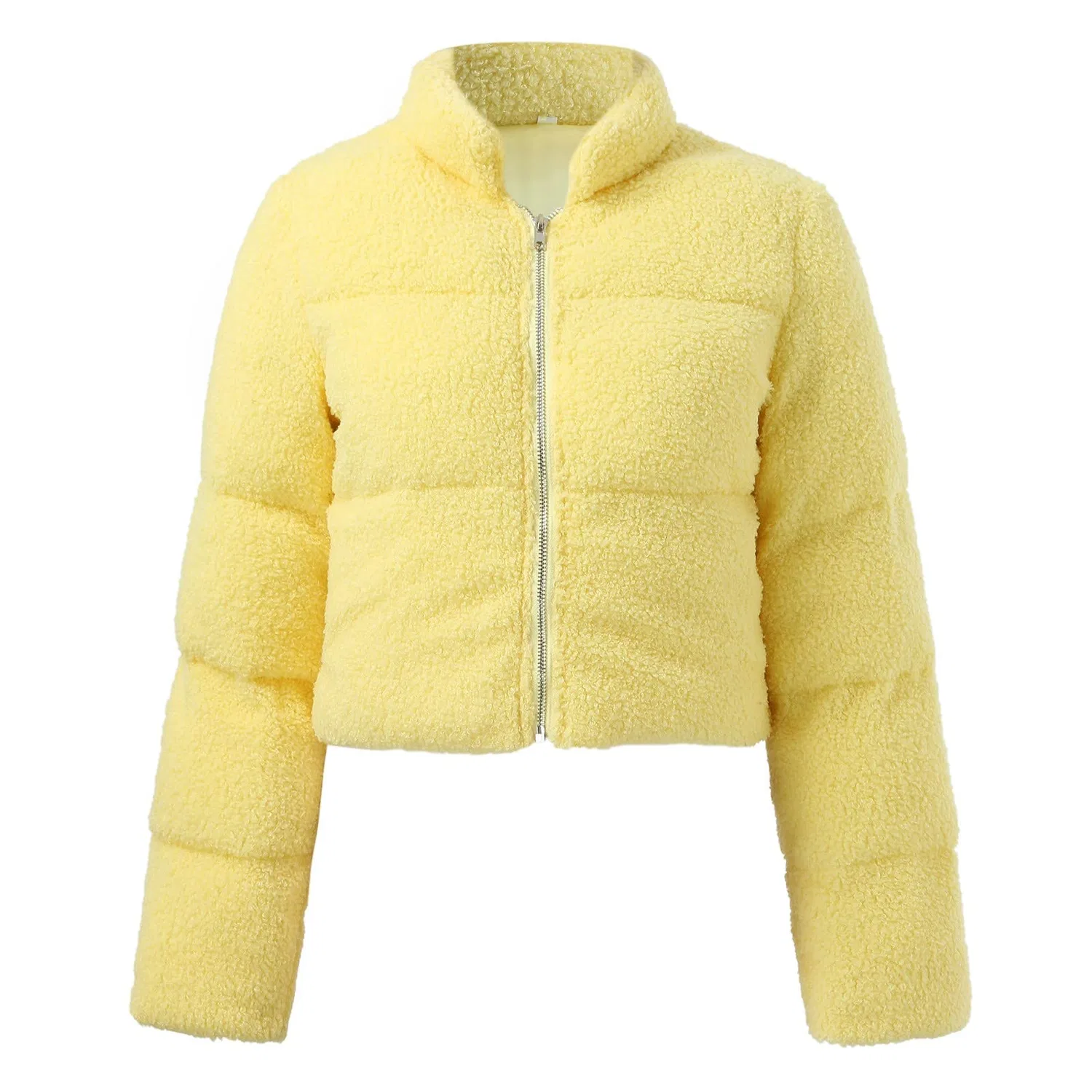 Женская куртка без капюшона с молнией, белая, Giallo — фото 2