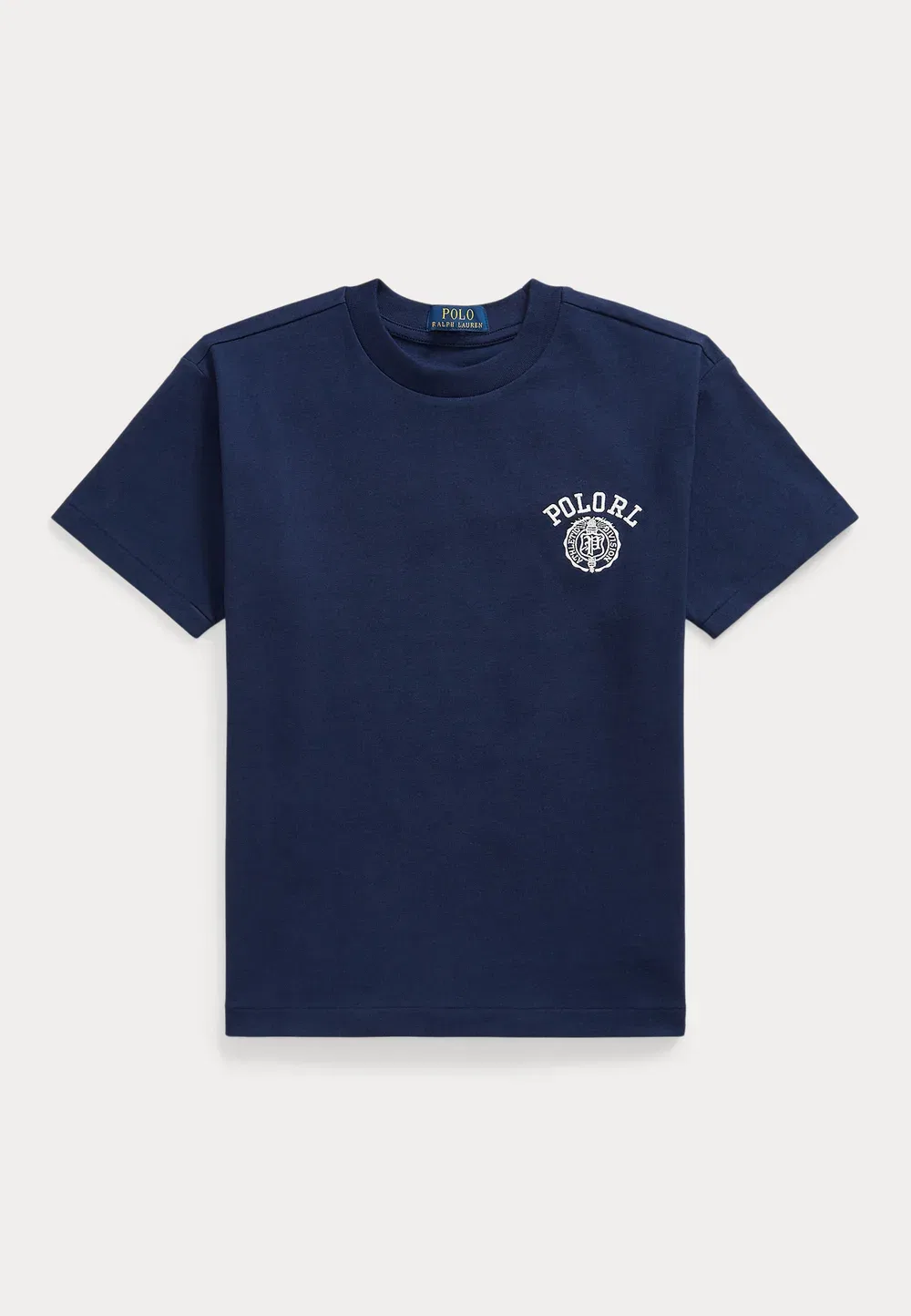 Футболка свободного кроя из плотного трикотажа, размеры 7-14 лет - футболка с принтом Polo Ralph Lauren, Refined Navy
