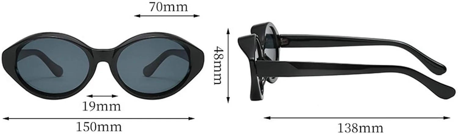 

Модные солнцезащитные очки для женщин с толстой оправой, маленькие овальные, винтажные круглые, модные солнцезащитные очки с защитой от УФ-излучения UV400 mincl, Gray