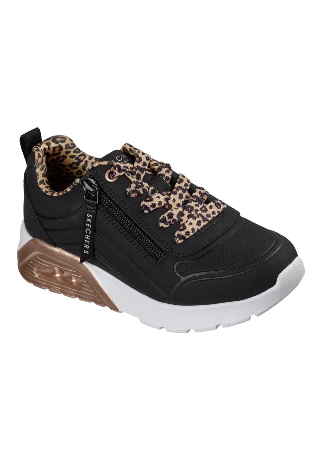 Кроссовки низкие с леопардовым принтом UNO Lite 2.0 Skechers, черный — фото 4