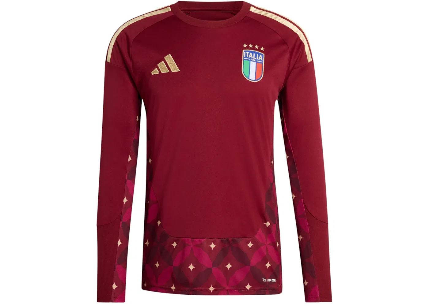 Мужская футболка с длинным рукавом Adidas Italy 2026 Home Goalkeeper Long Sleeve Jersey, Team Coll Burgundy