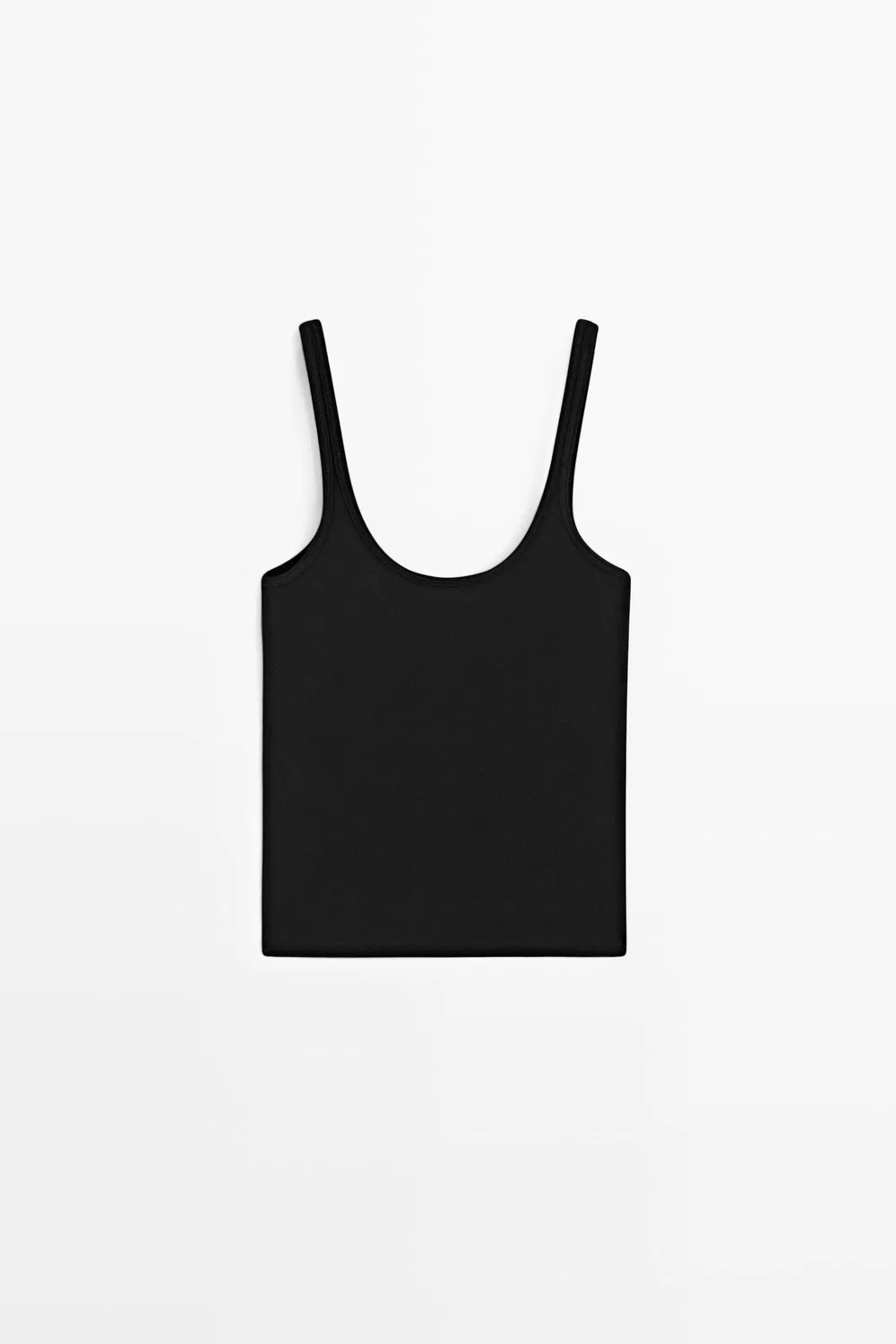 Топ Massimo Dutti Strappy Cotton Blend, черный — фото 2