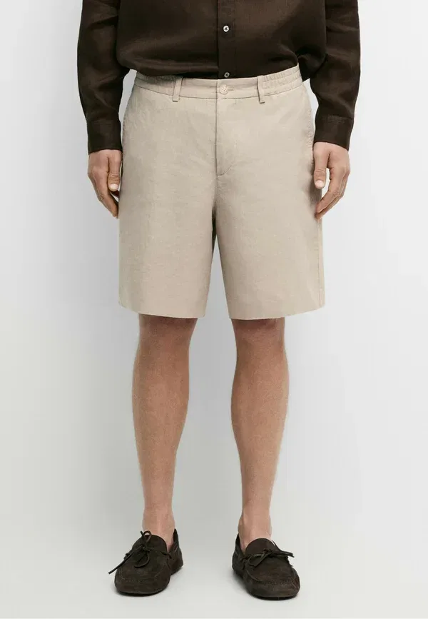 Шорты льняные Shorts Massimo Dutti, бежевый