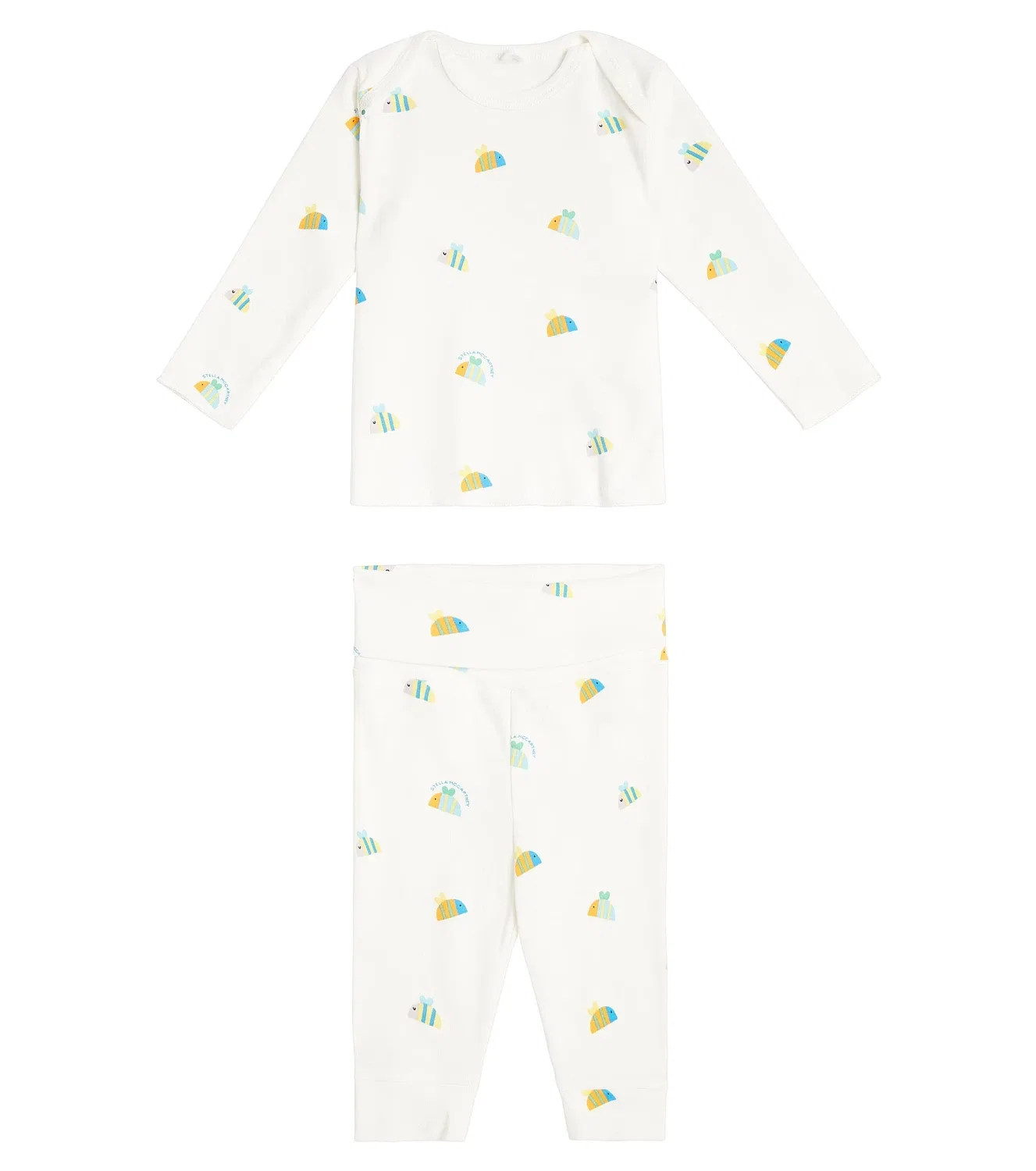Комплект детской пижамы с принтом Stella Mccartney Kids, белый