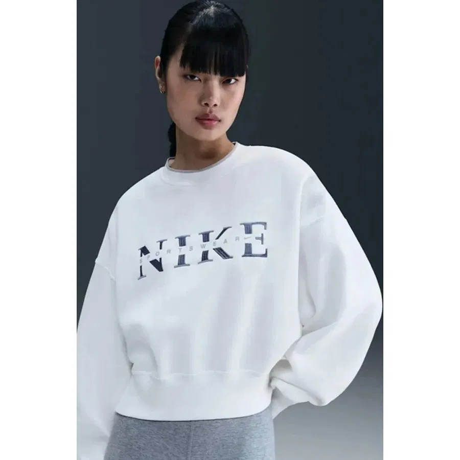 Женский свитшот оверсайз с принтом Phoenix Fleece Nike, Белый
