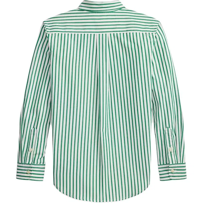 Детская рубашка поло с длинным рукавом Polo Ralph Lauren, Cruise Green White — фото 3