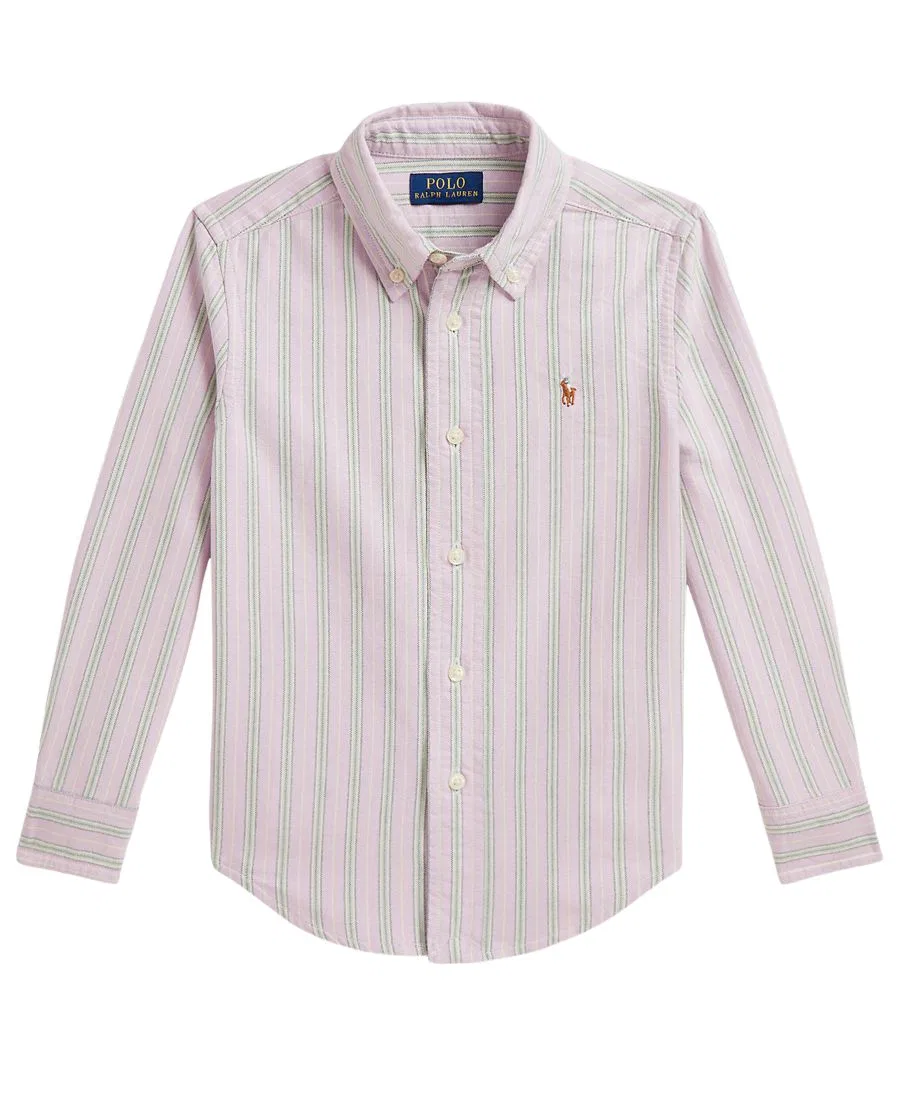 Оксфордская рубашка с длинным рукавом в полоску Polo Ralph Lauren, Lavender Green Multi