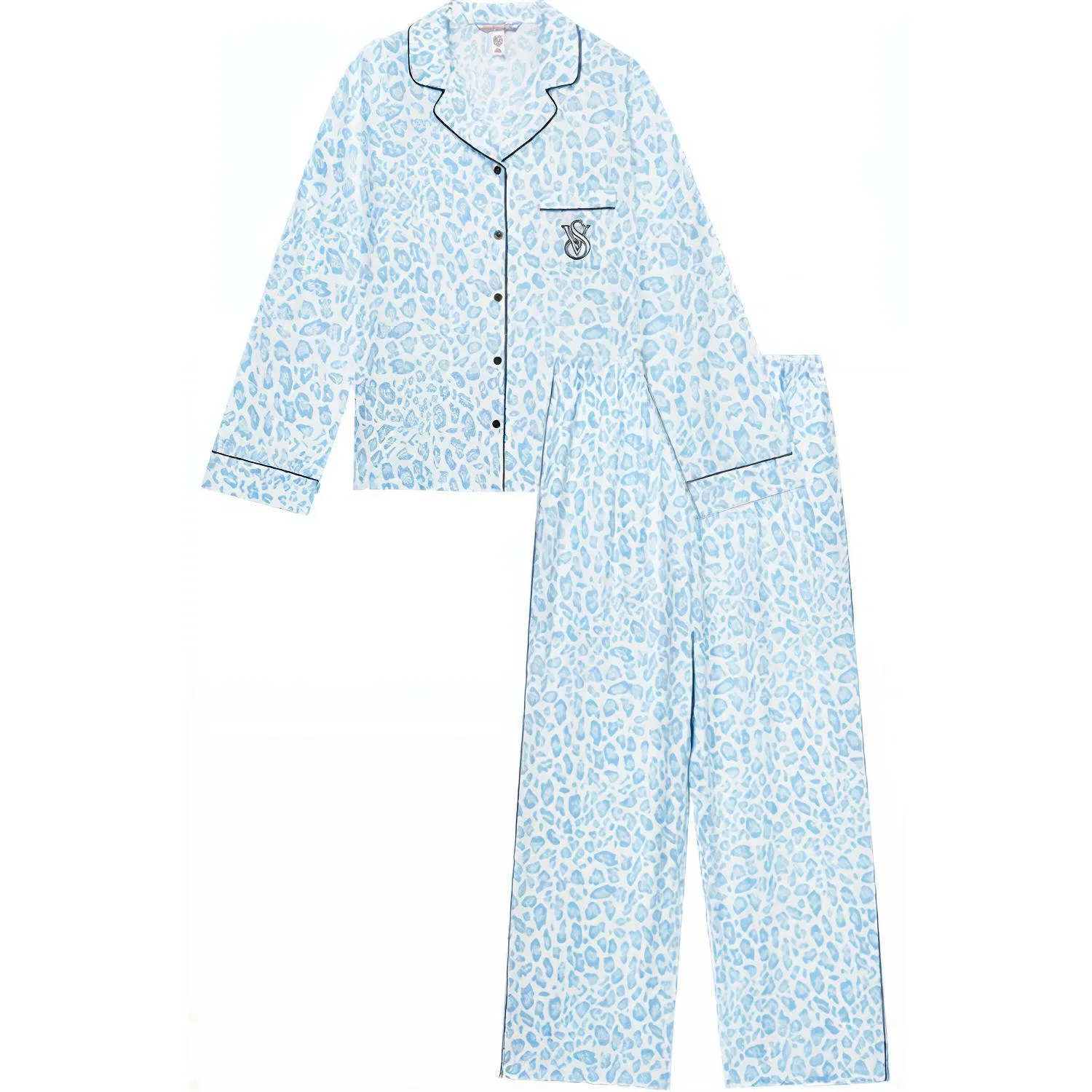 Женский комплект пижамы с леопардовым принтом Victoria's Secret, Blue Leopard Print — фото 3