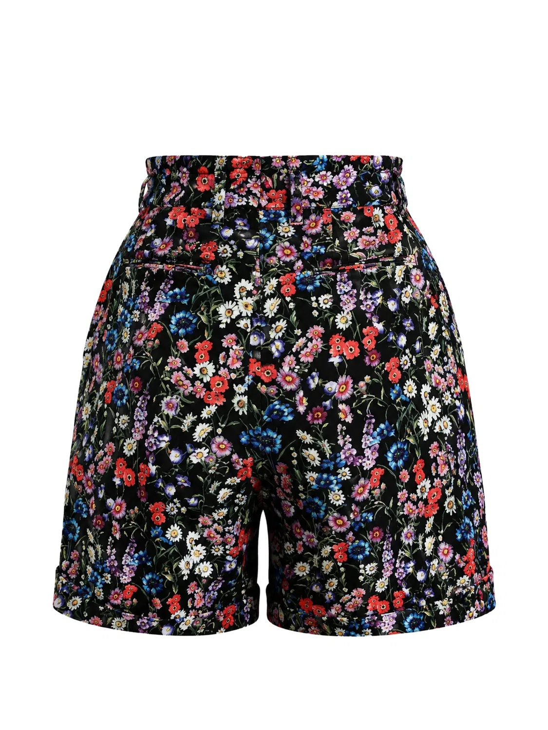 Шорты со складками и цветочным принтом Dolce & Gabbana, черный — фото 2