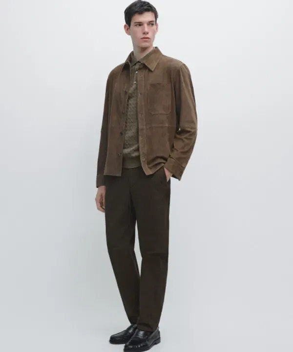 Брюки хлопковые Slim Fit, Massimo Dutti — фото 2
