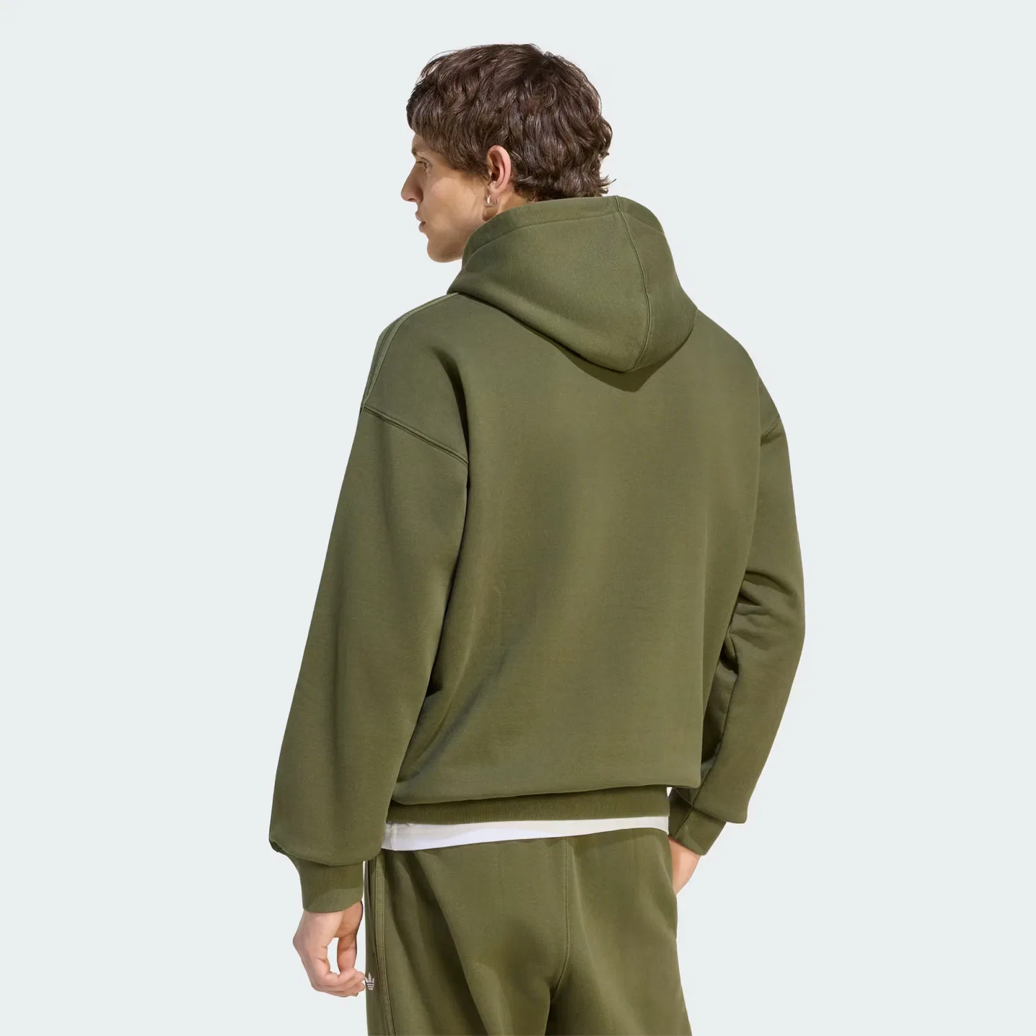 Мужское худи свободного кроя Trefoil Essentials Washed Adidas Originals, Night Cargo — фото 2