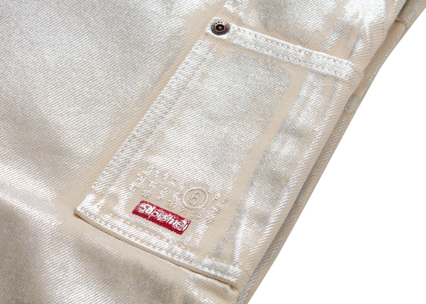 Мужские брюки с двойным коленом Supreme MM6 Maison Margiela Foil Double Knee Painter Pant, Natural — фото 3