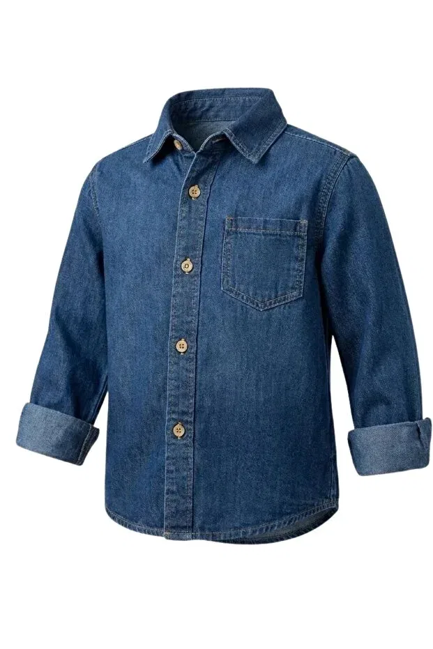 Детская рубашка из денима Overdo, Navy Blue