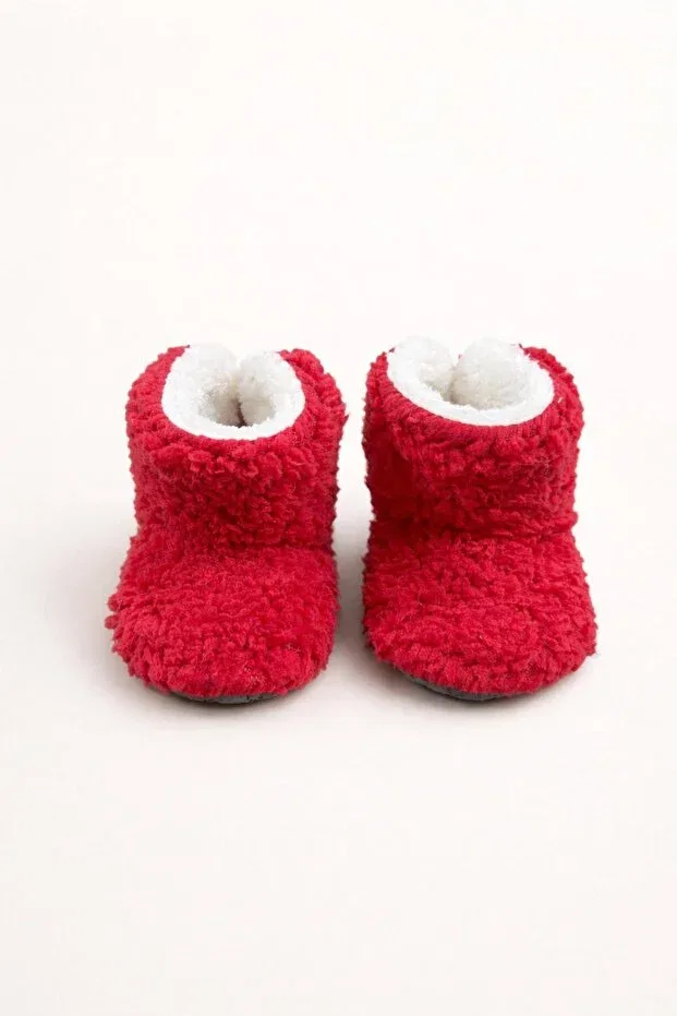 Детские тапочки без задника с принтом Numix Baby Kids, Burgundy, Red — фото 2